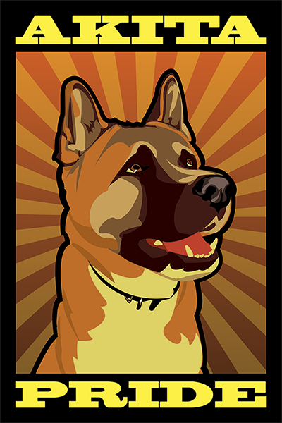 Akita Pride Poster, Adobe Illustrator, 24x36 inches