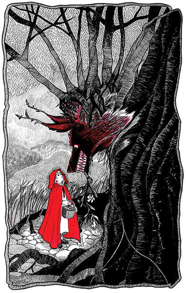 Red Riding Hood, Ink and Gouache, 11x17 inches